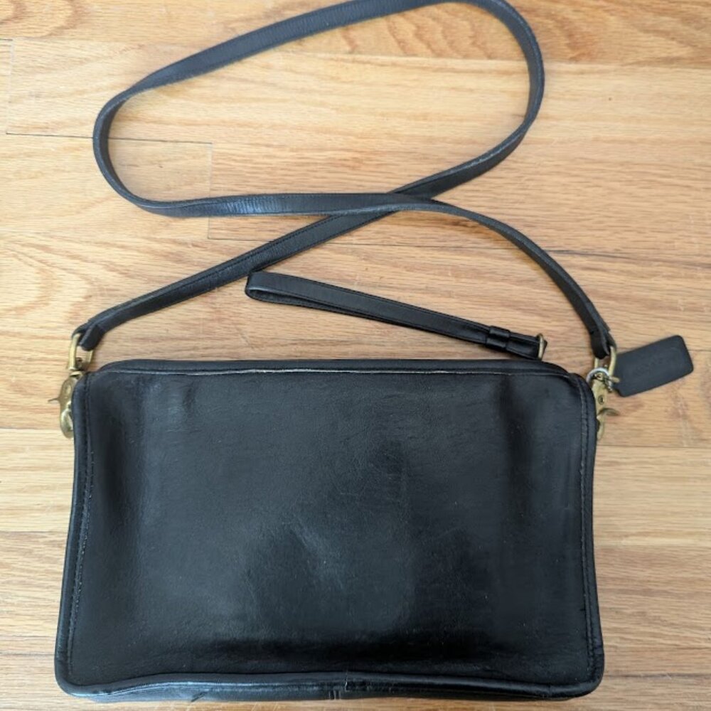 Vintage Coach Basic Bag 9455  Black with Brass